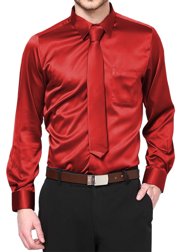 red long sleeve dress shirt