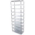 thumbnail image 4 of 9 Tier 9 Lattices Non Woven Fabric Shoe Rack,Free Standing Shoe Racks,Shoes Racks Organizer for Closet,Stackable Shoe Rack,with Side Pocket,for Doorway, Corridor, Balcony, Living Room (Grey), 4 of 5