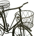 thumbnail image 5 of DecMode 56" x 21" x 31" Brown Metal Wire Floral Scrolled Bike Plantstand with Basket and Saddle Bag Planters, 5 of 16