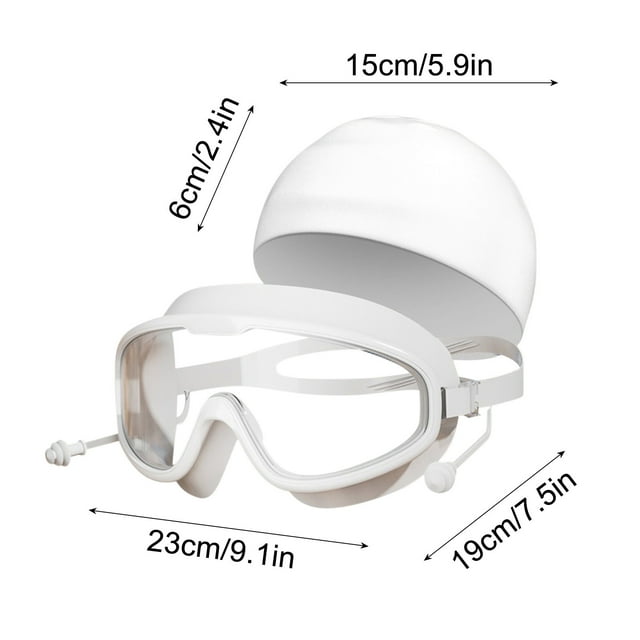 Rbaofujie Adult Large Frame Swimming Goggles High Definition Swimming Goggles Swimming Cap Piece Earplugs Sports Equipment