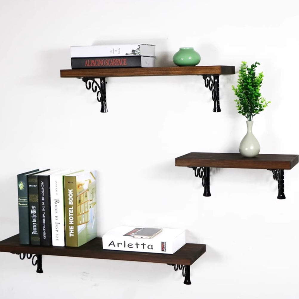 WHAMVOX  Heavy Duty Floating Shelf Bracket Wall Shelving Commercial Black