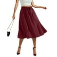 thumbnail image 4 of Gleelist Womens Midi Skirts with Pockets A-Line Casual High Waist Elastic Western Flowy Skirts for Women S-XXL, 4 of 7
