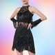 thumbnail image 5 of Vestido de fiesta con flecos y borlas Fernando para mujer negro XL, 5 of 8