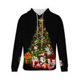 thumbnail image 5 of TFEOQRY Christmas Pullover Sweatshirt for Men Casual Christmas Tree Print Drawstring Hoodies Long Sleeve Hooded Sweatshirt Black, 5 of 5
