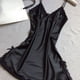 thumbnail image 5 of Camisón sexy mujer niña encaje con cuello en v ropa de dormir vestido camisón, negro, m Eigraketly AP001123-01, 5 of 7