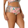 thumbnail image 2 of Juniors' Plus-Size Floral Print High-Waist Swim Bottom, 2 of 7