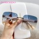 thumbnail image 2 of DOHOHDO-Gafas De Sol Retro sin montura para Mujer, lentes De lujo De gran tamaño, cuadradas, UV400, 2023 Fivean unisex, 2 of 2
