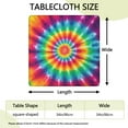 thumbnail image 2 of Rainbow Tie Dye Mandala Pattern Square Fitted Tablecloth with Elastic Edge,Square Table Cover,Washable Elastic Table Cover for Home Kitchen Party Decor 34"x34", 2 of 6