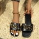 thumbnail image 2 of Sandalias de Deslizamiento de las Mujeres una Correa de la Cadena de Oro Mulas, Sandalias de las Mujeres Cómodas Casual Playa Verano, 2 of 9