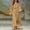 Khaki, variant on Morttic Women's Solid Color V-Neck Puff Sleeve Flowy Maxi Dress – Empire Waist Boho Casual Vacation Beach Long Dress Beige,S