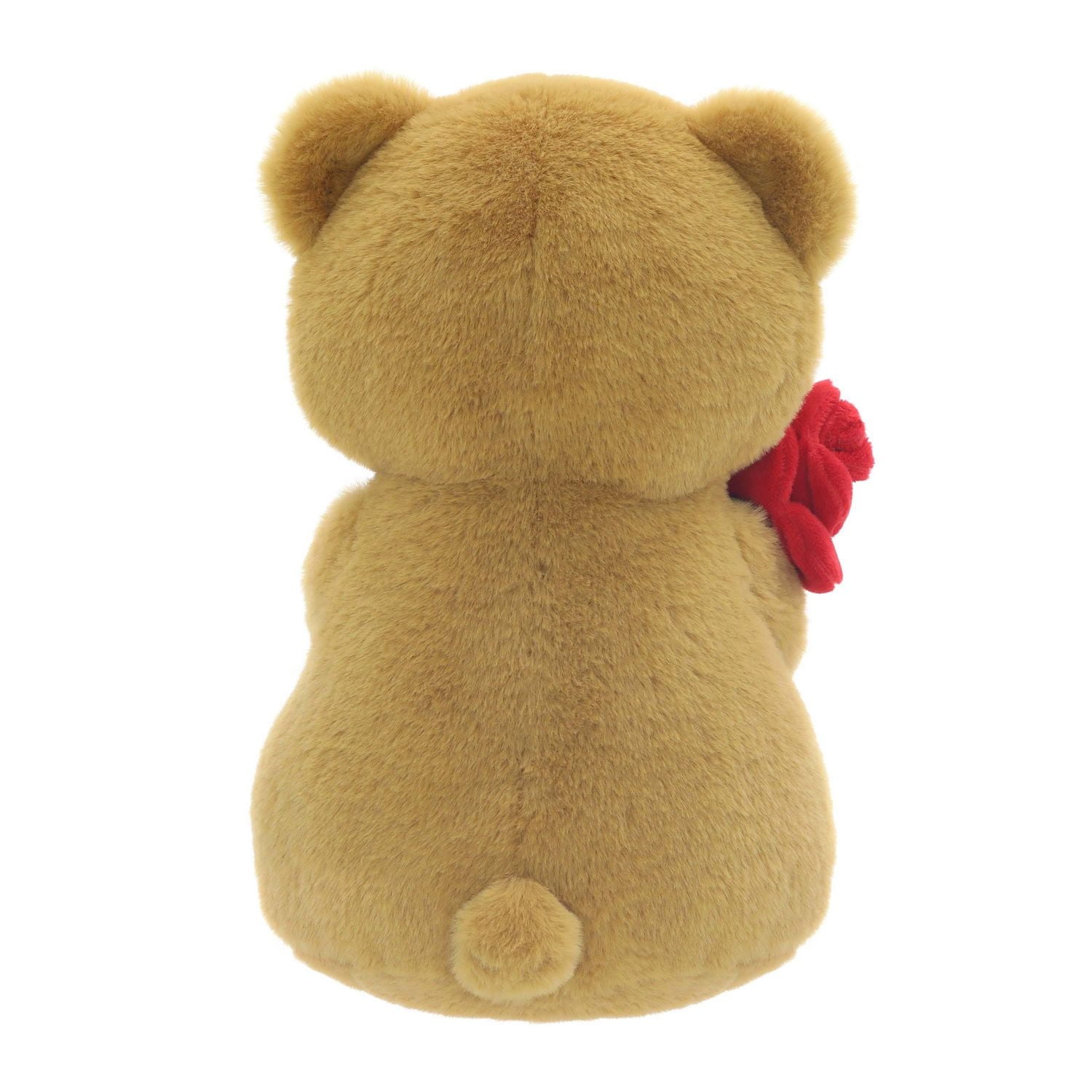 Grande peluche ours en peluche beige avec fleur pour la fête des mères