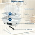 thumbnail image 3 of 600W Electric Stainless Steel Chafing Dish Buffet Server Warmer with 2 Half Size Pan Clear Roll Top for Parties Hotels Restaurants, 3 of 7