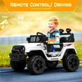 thumbnail image 3 of Sakiyr 12V Ride on Truck, Kids Electric Vehicles with Remote Control, Spring Suspension, LED Lights, Bluetooth, 2 Speeds - White, 3 of 8
