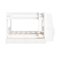 thumbnail image 6 of Harper & Bright Designs Full Size Bunk Bed with Desk and Storage, Space-Saving Wooden Bunk Bed with Bookshelves & 3 Drawers, White, 6 of 10
