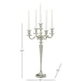 thumbnail image 4 of DecMode 5 Holder Silver Aluminum Metal Scroll Tall Candelabra, 4 of 14