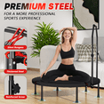 thumbnail image 6 of CZBZ 40" Rebounder Trampoline for Adults, Foldable Fitness Mini Trampoline with 3-Level Adjustable Foam Handle, Small Exercise Trampoline for Indoor/ Outdoor with 30 Silent Bungees, 6 of 10