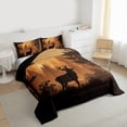 thumbnail image 3 of Homewish Wildlife Deer 3-Piece Full Size Comforter Sets for Teens Boys Girls,Woodland Animal Bedding Comforter Set,Black Brown Lightweight Bedding Sets,Ultra Soft Home Decor,Reversible, 3 of 8
