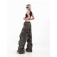 thumbnail image 2 of American Retro High Street Casual Overalls Camouflage Loose Wide Leg Pants For Women Y2k Hip-hop Cargo Grunge Baggy Trousers, 2 of 4