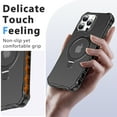 thumbnail image 2 of Allytechgroup Magsafe Compatible for Apple iPhone 16 Pro Case, [Include 1x Screen Protector] Matte Back Cover Magnetic Slim Fit Ring Holder Kickstand Bumper Case for Women Men, Black, 2 of 6
