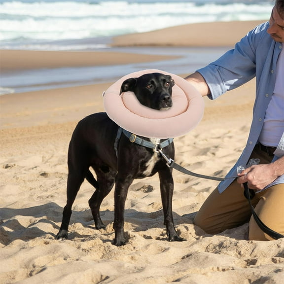 ibasenice dog medical collar Dog Cone Recovery Collar Cloth for Dogs during Baths 1Pack