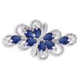 thumbnail image 1 of Blue Sapphire Colored Pear and White Round Cubic Zircon Silver, 1 of 5