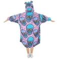 thumbnail image 2 of joogoo Blanket Hoodie for Glitter Halloween Skull Oversize Sweatshirt 3-14 YR L, 2 of 7