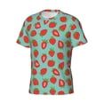 thumbnail image 5 of Qekee Hand Drawn Strawberry Classic Fit T-Shirt Men's Shirt Men's Tight Short Sleeves for Exercise, Running, Mountaineering - Hand Drawn Strawberry, 5 of 9