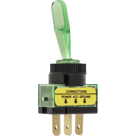 AMZ Clips And Fasteners Illuminated Toggle Switch-Green