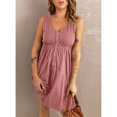 thumbnail image 4 of Vestido de verano sin mangas con escote en V y cintura elástica, diseño de un solo pecho para una elegancia femenina, 4 of 5