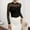 #Black, variant on DPTALR Women's Lace Crochet Cutout Long Sleeve Pullover Solid Color See Through Base Layer,Black,Size XL