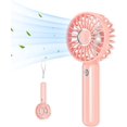thumbnail image 1 of Mini ventilador portátil, ventilador de mano pequeño y personal con pilas, silencioso, recargable por USB, ventilador de pestañas de maquillaje de 3 velocidades, rosa, 1 of 5