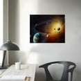 thumbnail image 3 of JEUXUS Framed Cool Space Theme Galaxy Astronomy Canvas Wall Art Universe Solar System Poster Planets Decor For Kids Living Room Bedroom Home Office Artwork Gift Ready To Hang(20x16 Inches), 3 of 4