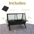 thumbnail image 5 of Sunnydaze Northland Grill 36" Rectangular Wood-Burning Black Finish Steel Outdoor Fire Pit, 5 of 17