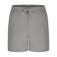 thumbnail image 6 of Men Casual Dresses Shorts Printed Elastic Waistband Drawstring Pocket Beach Pants Gray, 6 of 7