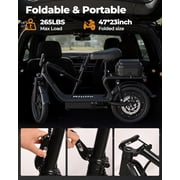 Adults Electric Scooter with Seat, 500W Motor, 22MPH, 27/40 Miles Range, Dual Suspension, Foldable Commuter E Scooter with Brasket for Daily Commute, Grocery, or Pet Travel