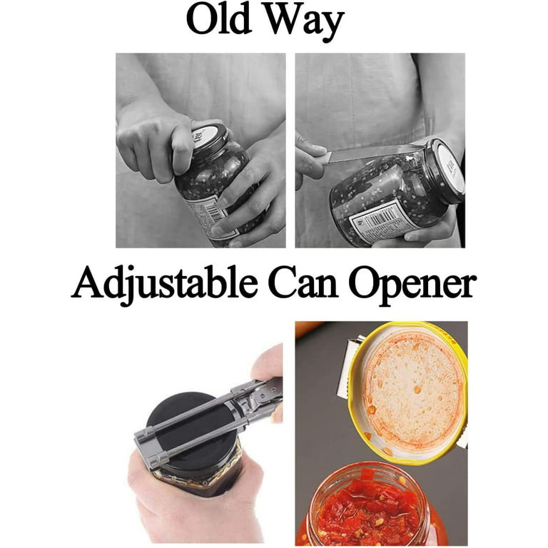Adjustable Multifunctional Can Opener,Hand Jar Lid Opener,Stainless Steel Handheld Can Opener,Bottle Opener Kitchen Gadgets,Small Plus Size