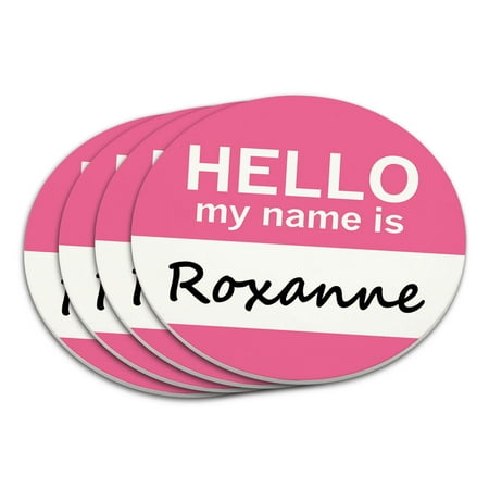 

Roxanne Hello My Name Is Coaster Set