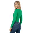 thumbnail image 5 of Women's Stretch Crop Top Pullover Sweater - Long Sleeve Slim Bodycon Crewneck Basic Casual Pullover Solid Cropped Knit Top MK3637-BGR-L, 5 of 5