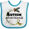 Inktastic Autism Awareness Butterfly Ribbon Baby Bib Support Puzzle Pieces Kids