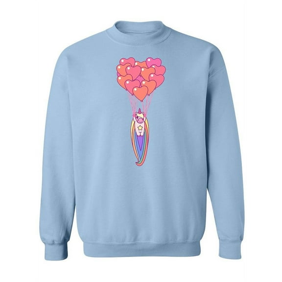 Cute Unicorn With Balloons. Sweatshirt Women -Image by Shutterstock, Female Medium