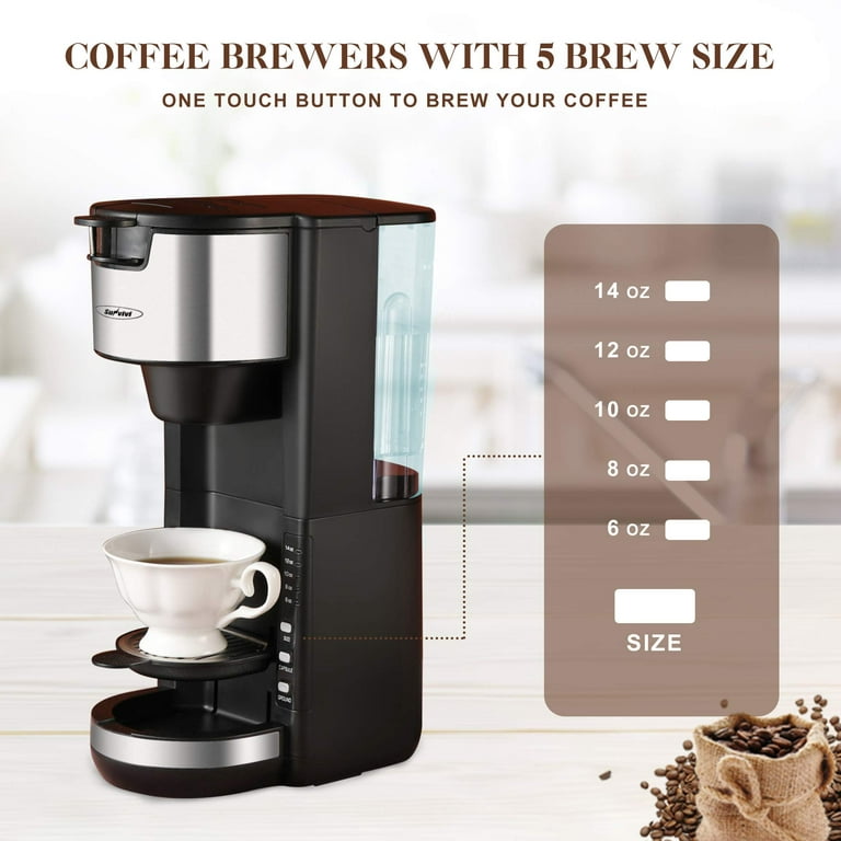 Coffee Maker, Single Serve Coffee Maker for K-Cup Pod & Ground