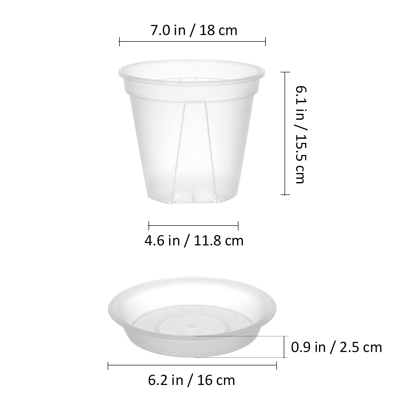 unbranded 4 Pcs Thickened Plastic Flower Pots Square Planter Pots Indoor Root Development Gardening