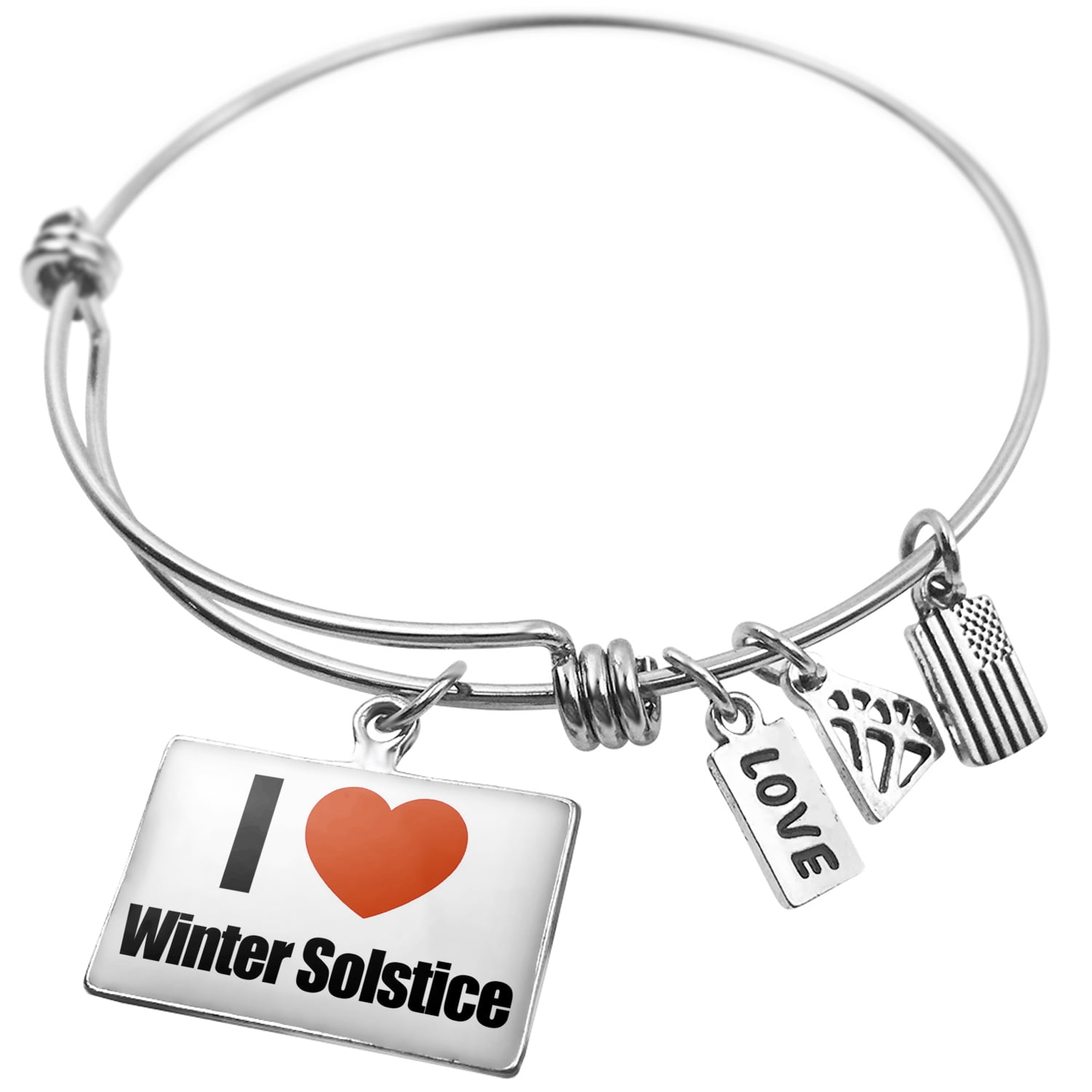 Expandable Wire Bangle Bracelet I Love Winter Solstice NEONBLOND by NEONBLOND
