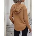 thumbnail image 4 of Sudadera con capucha y cuello en V de manga larga para mujer, 4 of 6