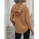 thumbnail image 4 of Sudadera con capucha y cuello en V de manga larga para mujer, 4 of 6