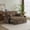 Coffee, variant on Ucloveria Large Size Convertible Sleeper Sofa Bed,Polka dot Velvet Pull Out Futon Couch with Storage handrails & Rotating Side Tables,Convertible Sofa Couch for Living Room (Khaki)