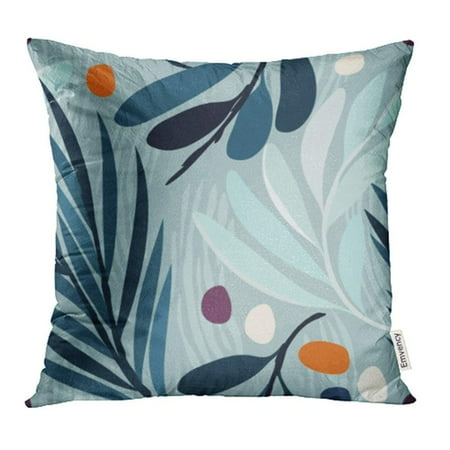 Teal Floral Pattern ARHOME Colorful Abstract Pattern Floral Teal Botanical Branch Flower Garden Leaf Nature Pillow Case Pillow Cover 20x20 inch Throw Pillow Covers ()