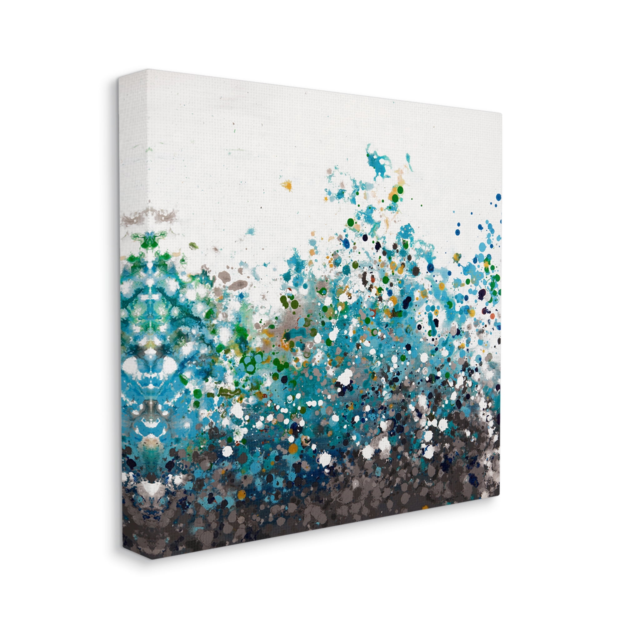 Stupell Industries Opaque Speckled Blue Abstract Paint Splatter Painting Gallery Wrapped Canvas Print Wall Art, Design by Hilary Winfield