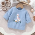 thumbnail image 2 of Bysome Baby Toddler Girls Sweater Boy Knit Blouse Pullover Sweatshirt Warm Crewneck Long Sleeve Tops For Children Pullover Long Sleeve Cute Print Girls Sweater Sky Blue Size 12-18 Months, 2 of 9