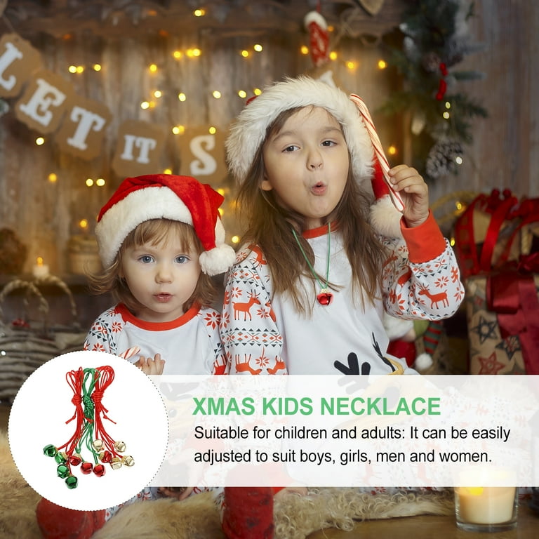 Xmas Kids Necklace 12pcs Xmas Bell Necklace Christmas Bell Pendant Christmas Tree Bell Pendant